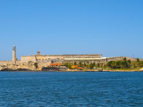 The defensive structure is a star fortress. Fort off the coast of Havana.