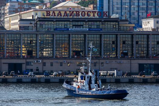 Summer, 2016 - Vladivostok, Russia - The building of the Vladivostok seaport.