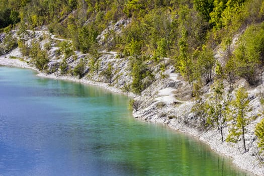 Beautiful canyon in Lengerich, Tecklenburger Land, Germany. Like the beach, turquoise water.