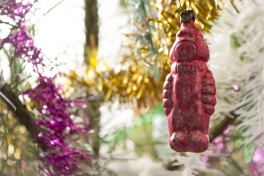 Vintage Christmas decoration for the Christmas tree in the Soviet Union. Decoration cosmonaut 70th