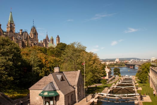 The Rideau Canal in Ottawa, Canada, a popular tourist destination. High quality photo