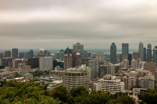 Montreal skyline view from the popular Mont Royal Lookout. High quality photo
