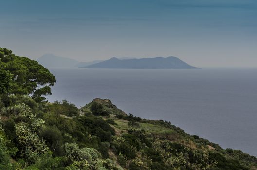 View on the outskirts of the town of milazzo on the north coast of the island of sicily on the Tyrrhenian Sea