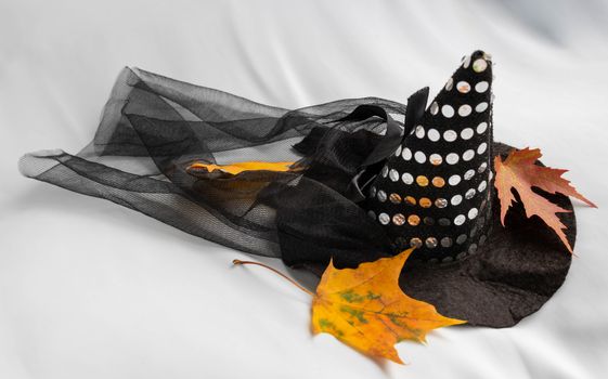 Halloween Witch wizard's hat isolated on white background with clipping path.