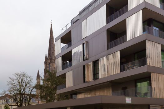 Nantes, France: 22 February 2020: New residential buildings on rue Gambetta