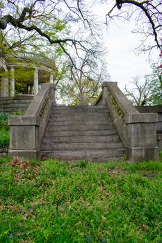 Detailed Stone Steps Leading Up to a Large Ornamental Mansion