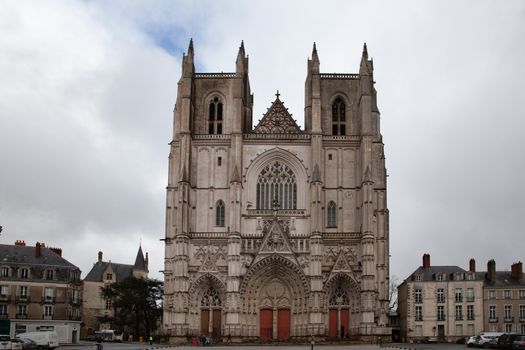 Nantes, France: 22 February 2020: Nantes Cathedral, Cathedral of St. Peter and St. Paul of Nantes