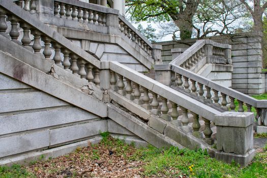 Detailed Stone Steps Leading Up to a Large Ornamental Mansion