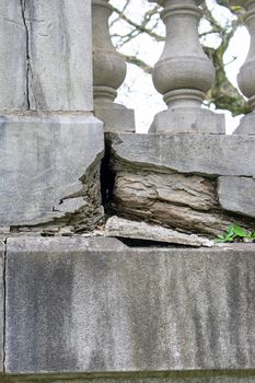 A Crack in an Old Stone Facade