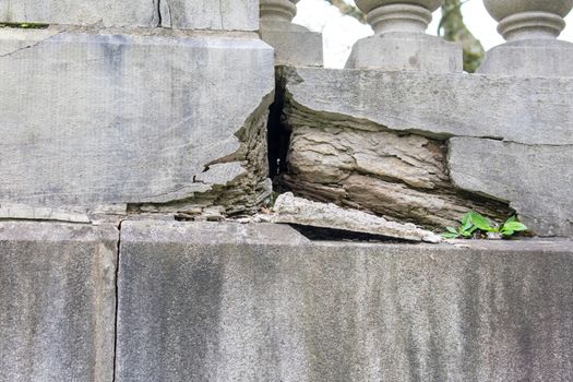 A Crack in an Old Stone Facade