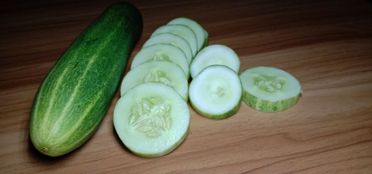 testy and healthy fresh cucumber closeup