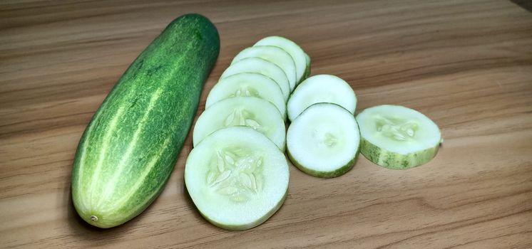 testy and healthy fresh cucumber closeup