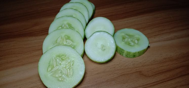 testy and healthy fresh cucumber closeup