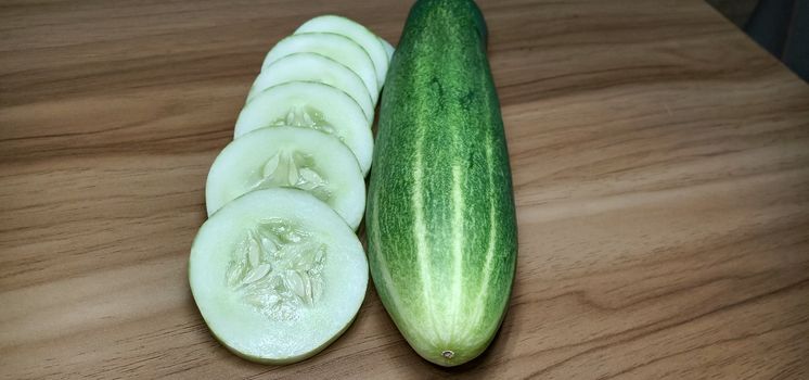 testy and healthy fresh cucumber closeup