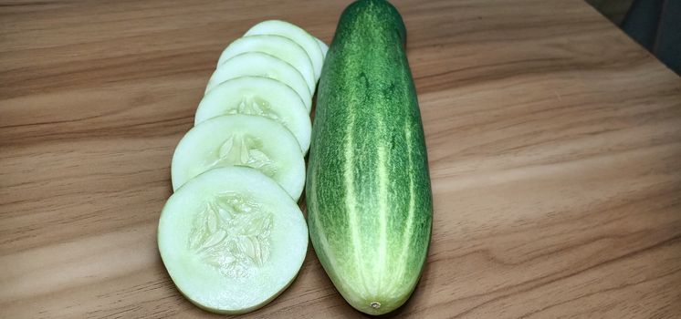 testy and healthy fresh cucumber closeup