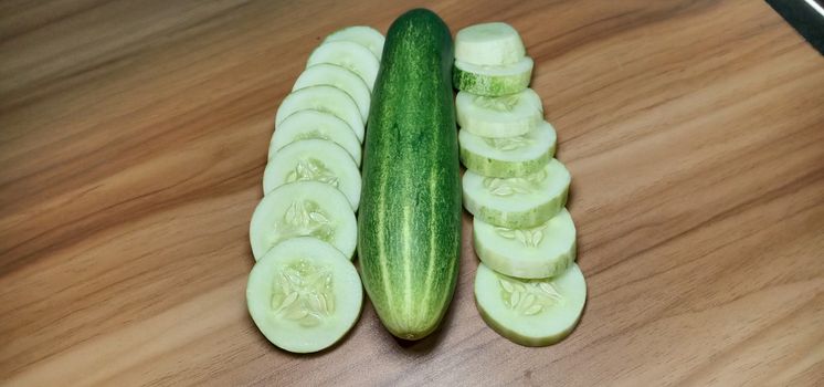 testy and healthy fresh cucumber closeup