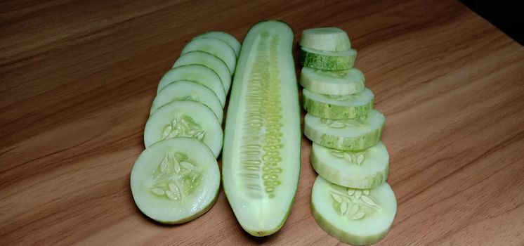 testy and healthy fresh cucumber closeup