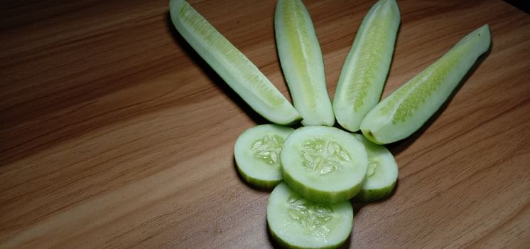 testy and healthy fresh cucumber closeup