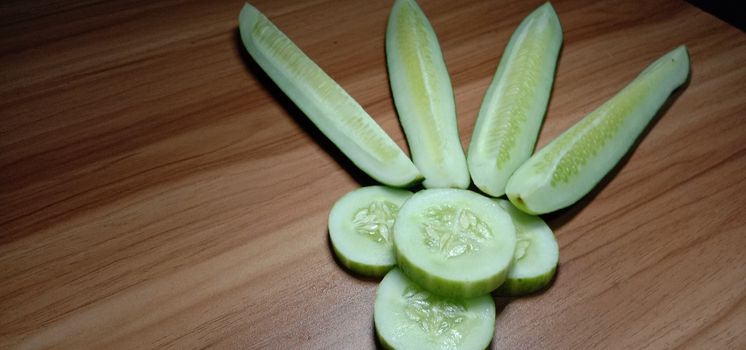 testy and healthy fresh cucumber closeup