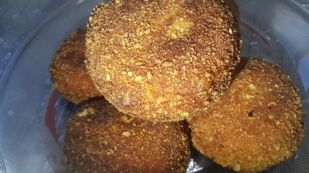 Closeup view of fried pizza bomb or pizza balls. Pizza bombs are delicious and tasty altered form of pizza.