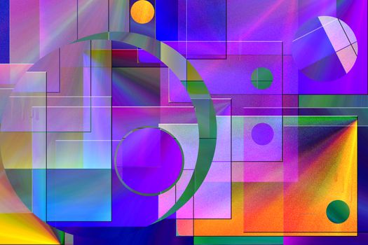 Geometric abstract in vivid colors. 3D rendering