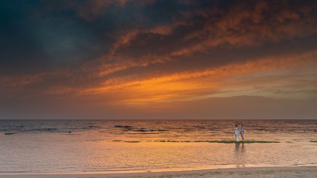 Romantic colorful silent sunset on Mediterranean sea