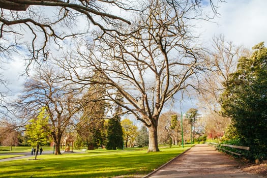 Launceston City Park on a cold spring day in Tasmania, Australia