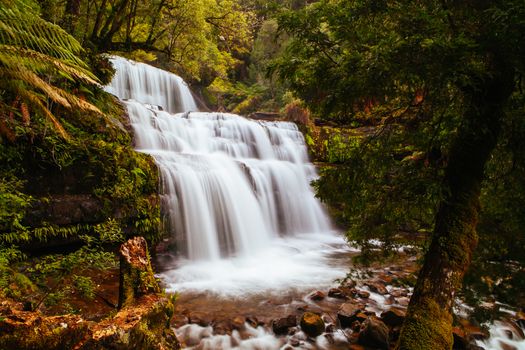 Liffey Falls in Liffey Falls State Reserve on a cold winter's morning in Tasmania, Australia
