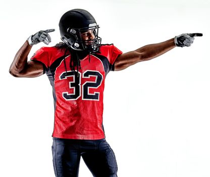 one american football player man isolated on white background