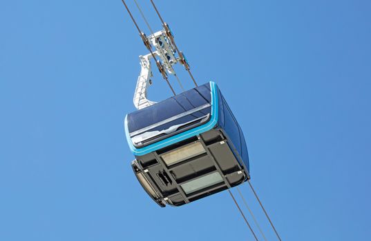 Zermatt, Switzerland - july 19, 2020: New cable car on it's way to the Matterhorn glacier paradise