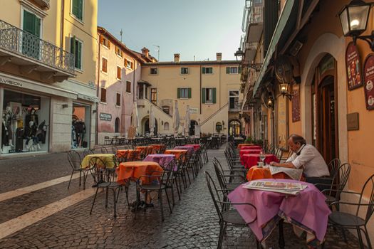 BARDOLINO, ITALY 16 SEPTEMBER 2020: Characteristic Alley of Bardolino in Italy