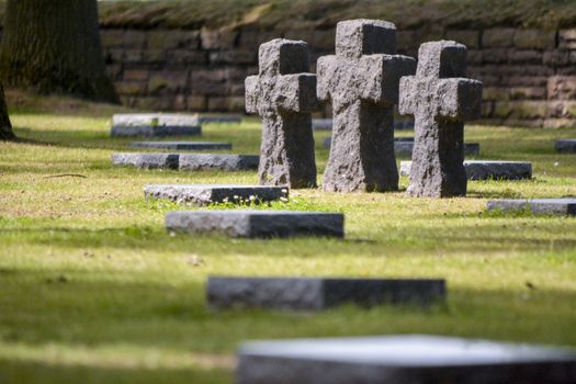 Langemark, Belgium, August 2018, German war cemetery Deutscher Soldatenfriedhof.