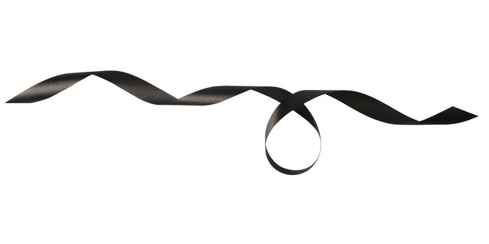 A black ribbons isolated on a white background with clipping path.