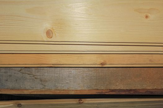 Wooden wall texture of inside of a Norwegian cabin hut in Hemsedal.