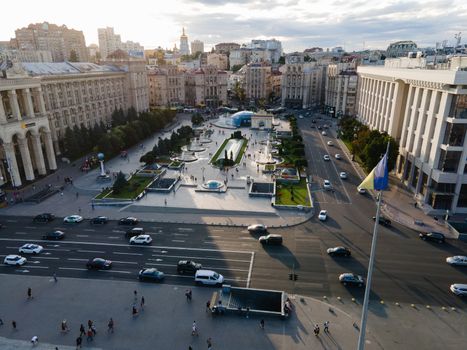 The architecture of Kyiv. Ukraine: Independence Square Maidan