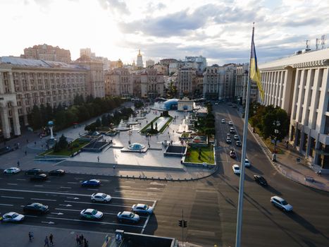 The architecture of Kyiv. Ukraine: Independence Square Maidan