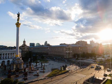 The architecture of Kyiv. Ukraine: Independence Square Maidan