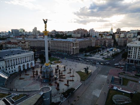 The architecture of Kyiv. Ukraine: Independence Square Maidan