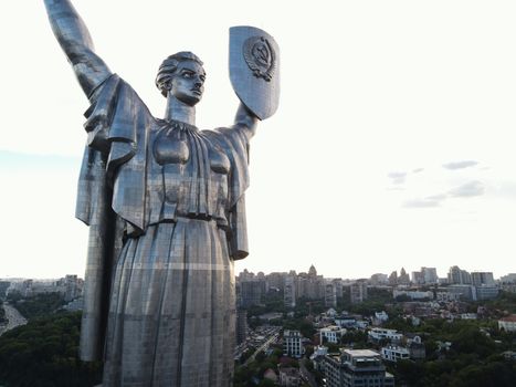 Kyiv, Ukraine : Aerial view of the Motherland Monument