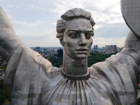 Kyiv, Ukraine : Aerial view of the Motherland Monument