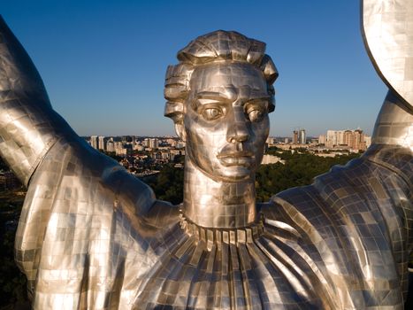 Kyiv, Ukraine : Aerial view of the Motherland Monument