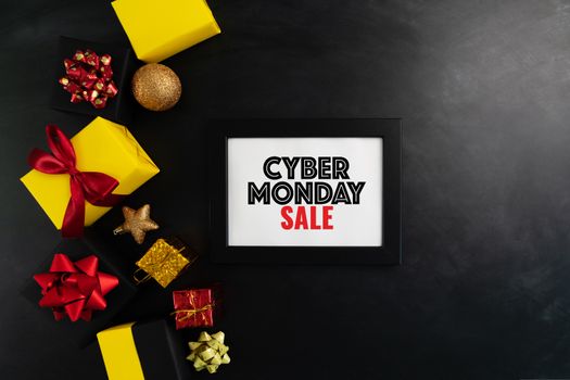Cyber Monday Sale on photo frame with Christmas gift and decoration