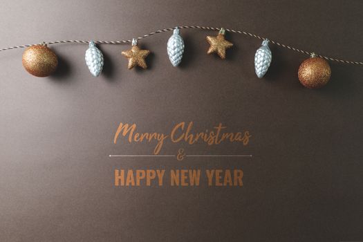 Merry Chrismas and Happy New Year, chrismas ball hanging on the background