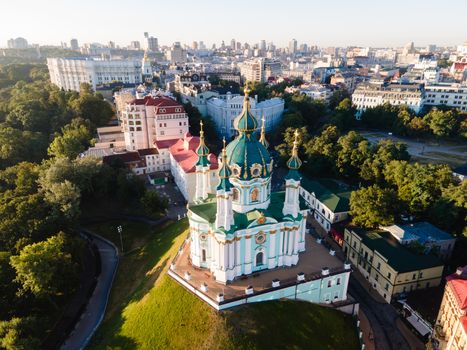 Aerial view of Kyiv St. Andrew's Church.