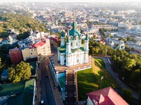 Aerial view of Kyiv St. Andrew's Church.