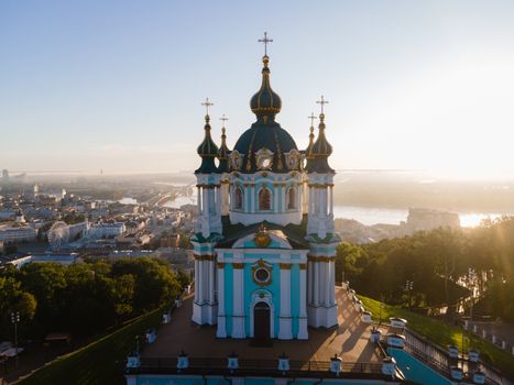 Aerial view of Kyiv St. Andrew's Church.