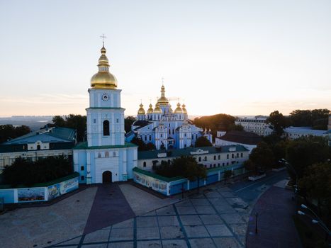 St. Michael's Golden-Domed Monastery in Kyiv, Ukraine. Aerial view.