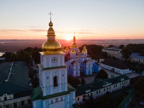 St. Michael's Golden-Domed Monastery in Kyiv, Ukraine. Aerial view.