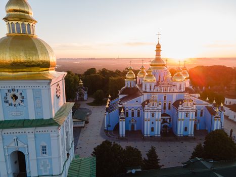 St. Michael's Golden-Domed Monastery in Kyiv, Ukraine. Aerial view.