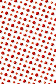 creative background from red tomatoes. Abstract background. of isolated ripe Tomato on the white background not seamless pattern. flat lay